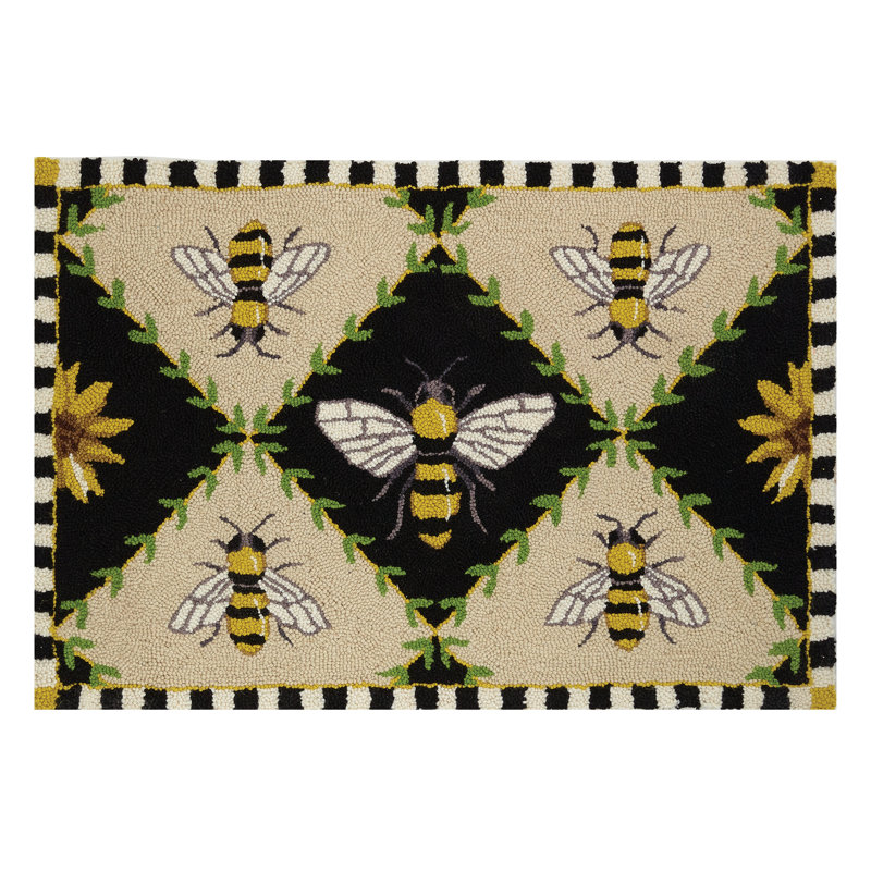 Sally Eckman Roberts Bumblebee Black/Beige Area Rug Wayfair